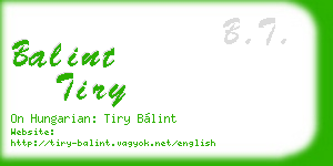 balint tiry business card